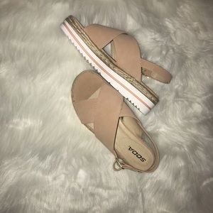 Mauve Nude  Espadrille Sandals